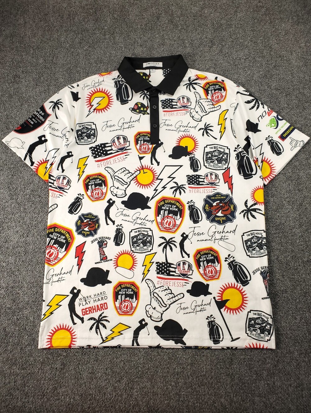New York City Fire Department Custom Golf Polo Shirt XL All Over Print NYC